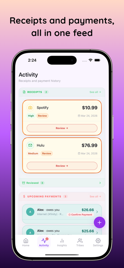 Activity feed