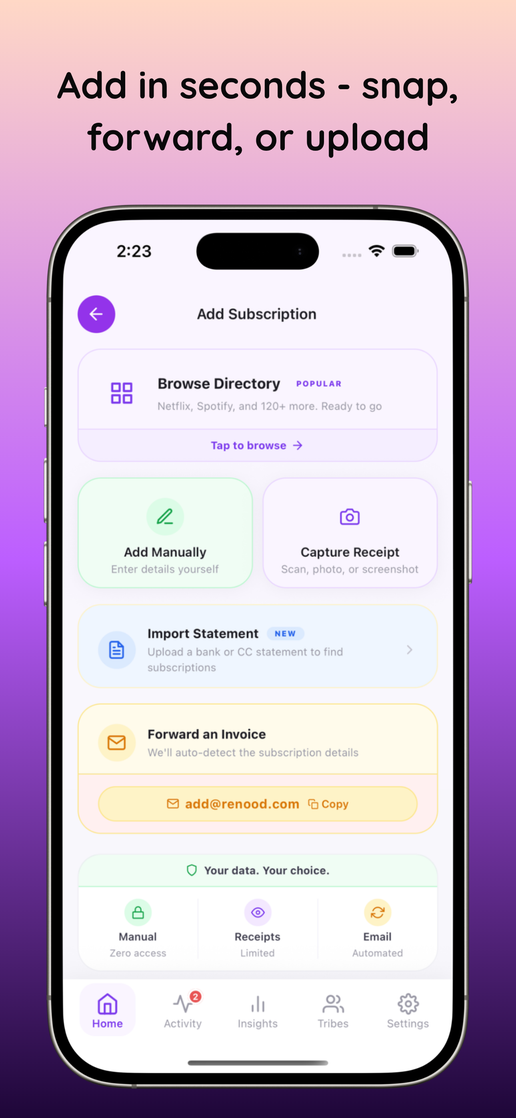 Add subscription